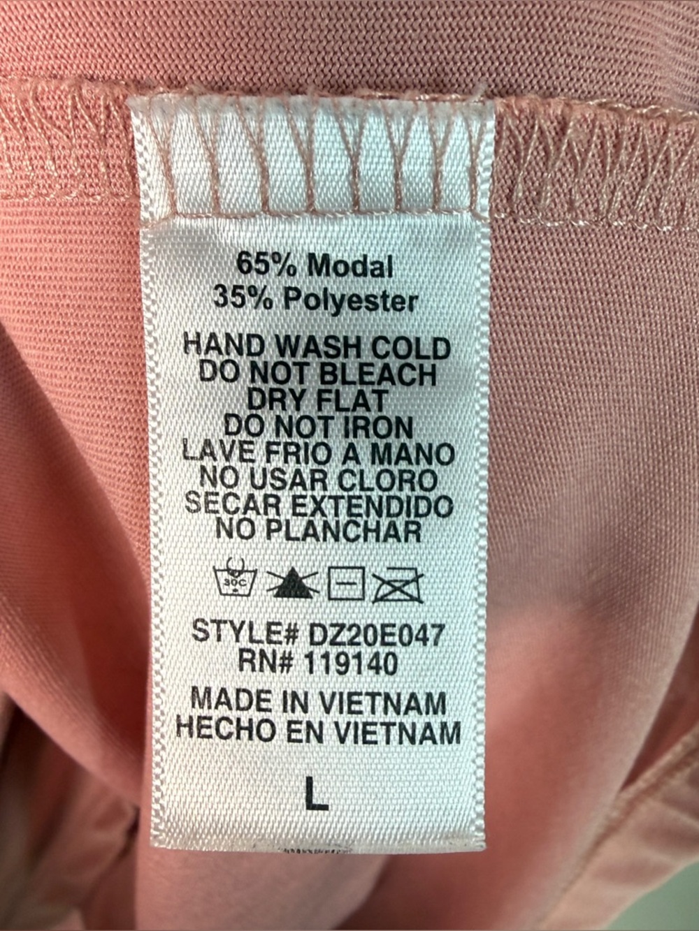 Double Zero Dusty Rose Modal Knot Front Tee Size L Cap Sleeve Soft Casual Top - Picture 6 of 8